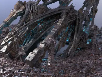 Steampunk medieval Ages Ruins 5  3D model