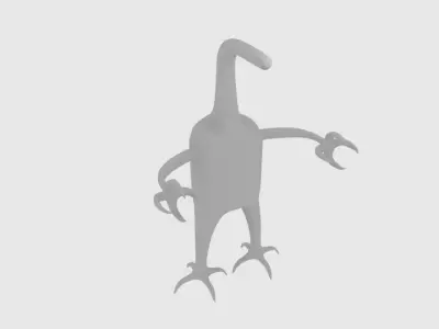 Long Alien Low-poly 3D model