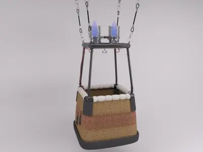 Rainbow Striped Hot Air Balloon 3D model