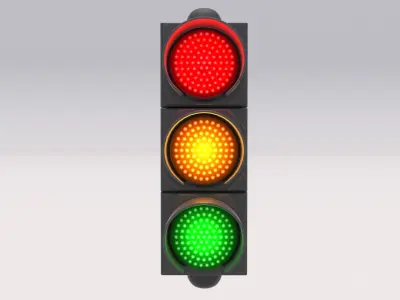Traffic Light 01 Low-poly 3D model