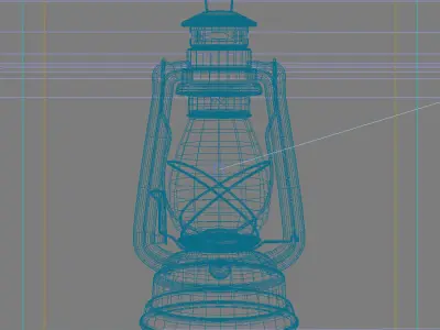 Lantern Kerosene Low-poly 3D model