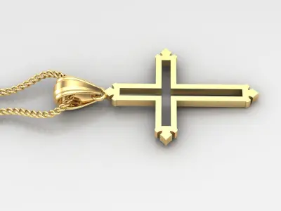 High Cross Pendant Light Gold 18K 4CP032 3D print model