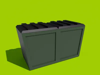 low poly urban dumpster 3D model