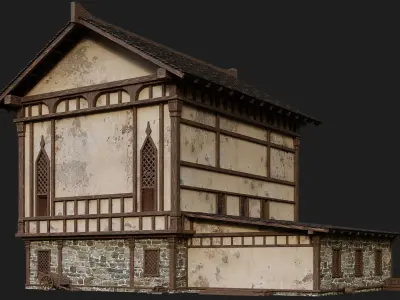 Old Medieval Building 4K Textures GameReady 102 Low-poly 3D model