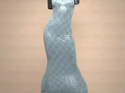 Mermaid Dress Outfit for Genesis 9 3D model