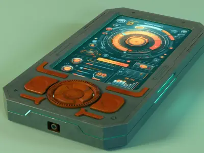Concept of sci-fi communicator 3D model
