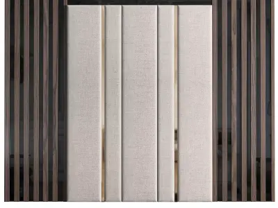 Panel sliding door with stripes 3D model