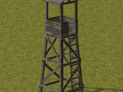 Guard tower 01 low poly Low-poly 3D model