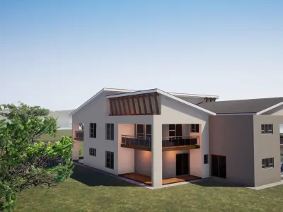 Proposed four bedroom house with maidroom 3D model