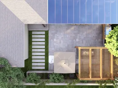 3D Exterior Scene 3D model design garden and landscape 3D model 3D model