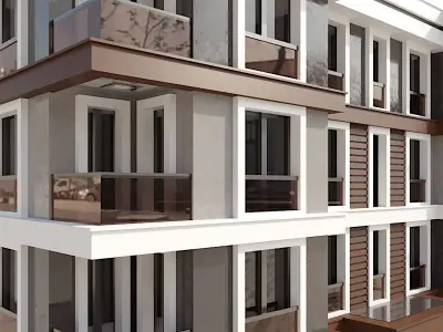Modern Residential Building 13 3D model