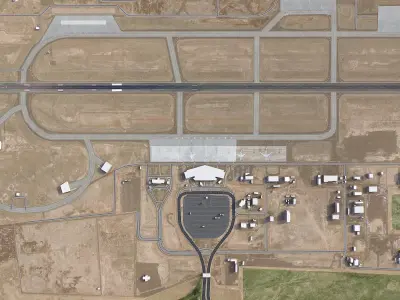 Tabuk Airport Low-poly 3D model