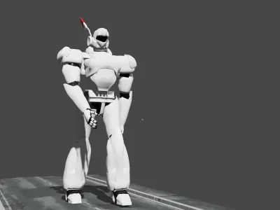 SciFi 3D Model of Patlabor Textured Rigged Animated Low-poly 3D model