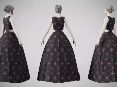 Dress 32 Light Burst Static Low-poly 3D model