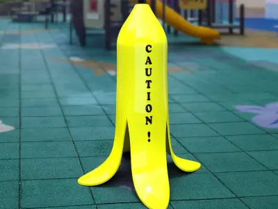 Banana Wet Caution 3D print model