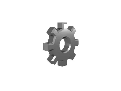Gear Symbol v2 007 Low-poly 3D model