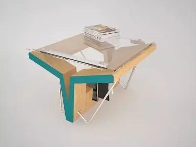 modern glass coffe table 3D model