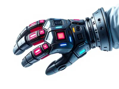 Futuristic Robotic Hand Model Pack with Illuminated Features Low-poly 3D model