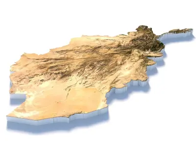 Afghanistan Terrain 3D Model  Low-poly 3D model