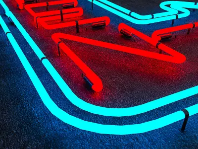 Open Neon Sign Low-poly 3D model