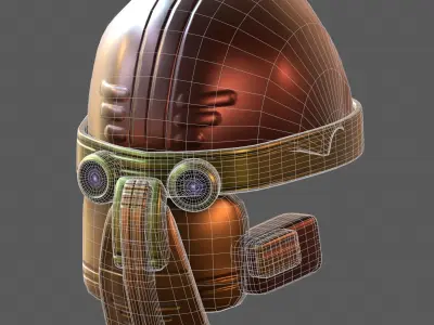 Gas mask helmet 3d model scifi Low-poly  Low-poly 3D model 375