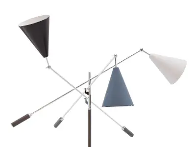 Arredoluce Three-Arm Floor Lamp Low-poly 3D model