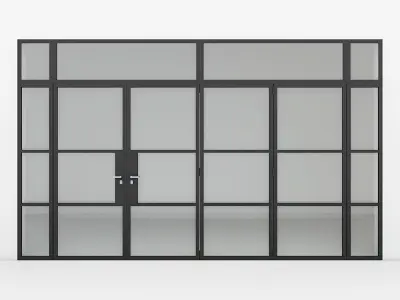 Aluminium door 9 3D model