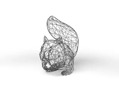 Squirrel Wireframe Low-poly 3D model