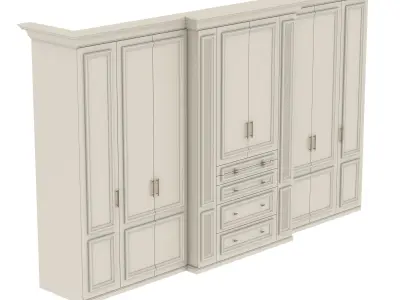 Wardrobe with drawers and doors 3D model purchase