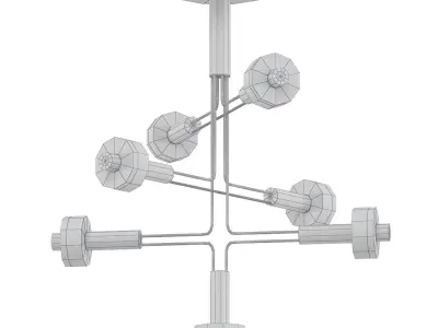 AMARILIS modern brass chandelier with four lights 3D model