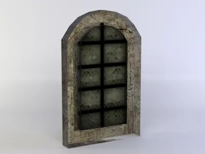 Window arched Low-poly 3D model