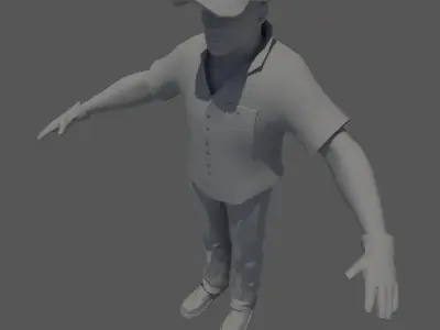 Service Attendant Low-poly 3D model