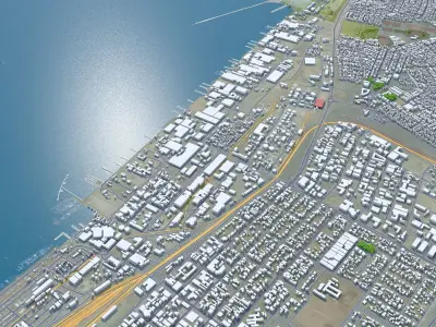 Walvis Bay Namibia 15km AI Low-poly 3D model