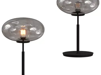 Modern Smoked Glass Table Lamp  Low-poly 3D model