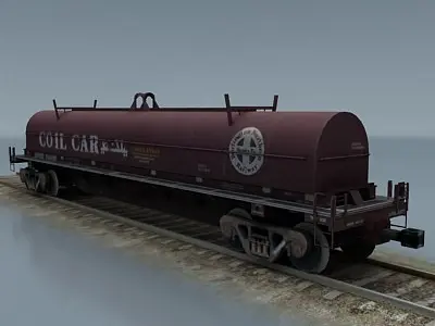 rail wagon 4 Low-poly 3D model