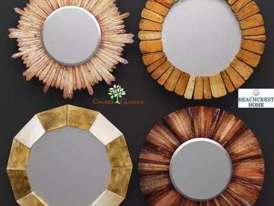 Mirror set 3D 5 sunburst 3D model