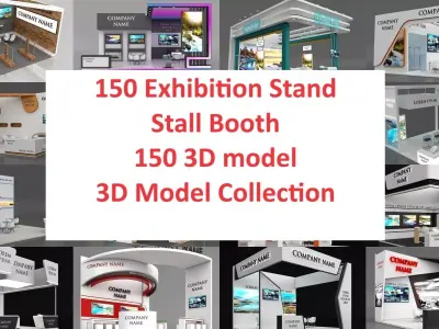150 Exhibition Stand Stall Booth 150 3D model 3D Model Pack