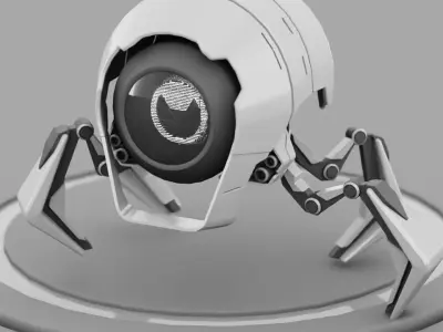 Spider robot rigged - animated character 3D model