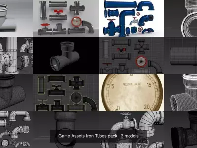 Game Assets Iron Tubes pack