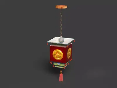 Chinese Palace Lantern  Low-poly 3D model