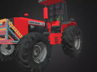 Massey 385 Tractor Low-poly 3D model