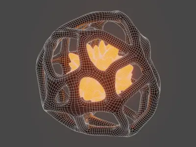 Sci-fi lab Capsule with energy ball Low-poly 3D model