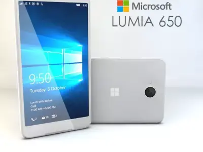 Microsoft Lumia 650 Low-poly 3D model