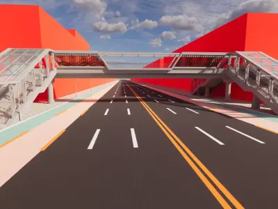 Pedestrian Bridge -A6 3D model