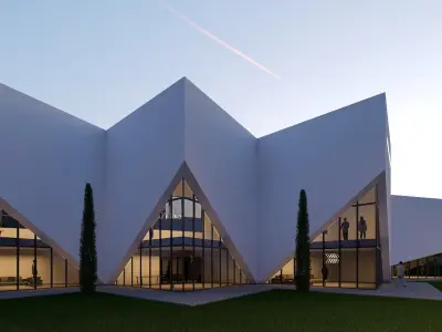 Art gallery Low-poly 3D model