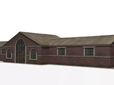 railway station Low-poly 3D model