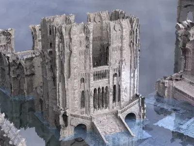 Cthulhu Cult halls 3 Models Kit bash 3D 3D model