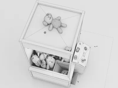 Teddies claw machine Low-poly 3D model