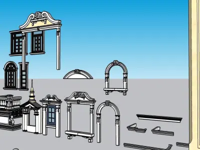 Classic columns collection 3D model Low-poly 3D model