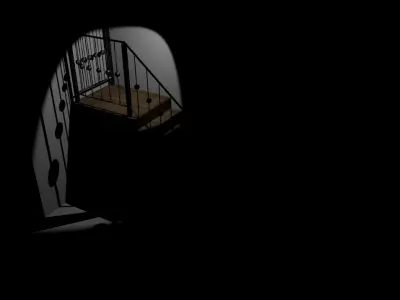 Wooden stairs  Free 3D model